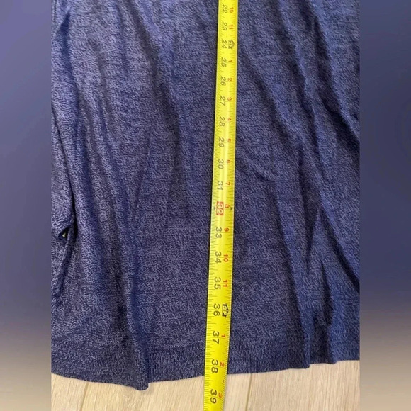 Denim & Co Women’s Heather Blue Open Front Cardigan Duster Cotton Pockets 2X EUC - Picture 8 of 9